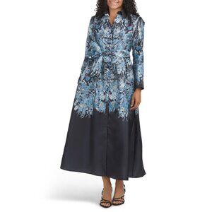 NANCY YANG Black/blue Shirt Dress Gown